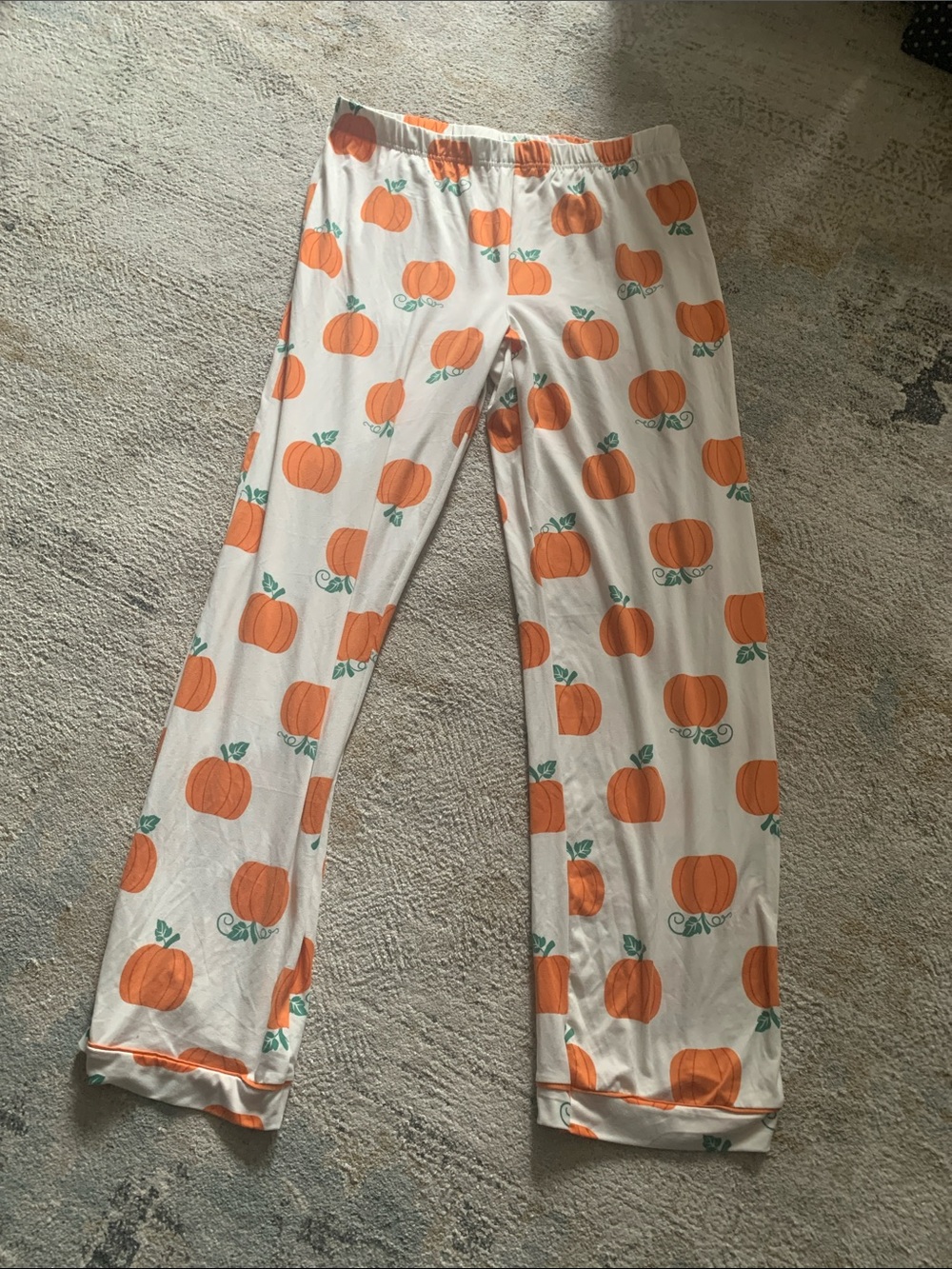 Tahari women Pumpkin Print Pajama Pants - Orange on White large